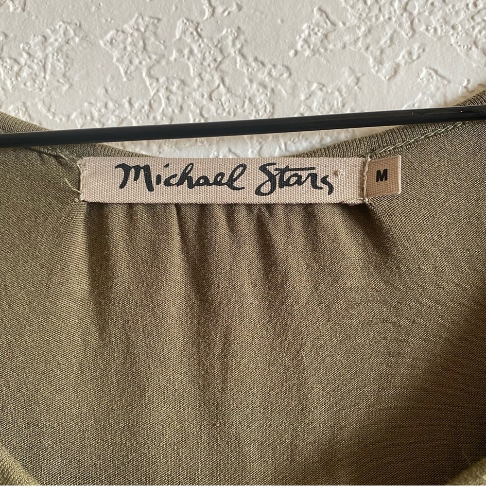 Michael Stars Green Oliver Jumpsuit Scoop Neck With Tie Sleeveless Size Med - Picture 2 of 8